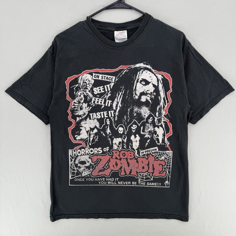 VTG Y2K Horrors Of Rob Zombie Tour T-Shirt M Halloween Spooky Heavy Metal Band